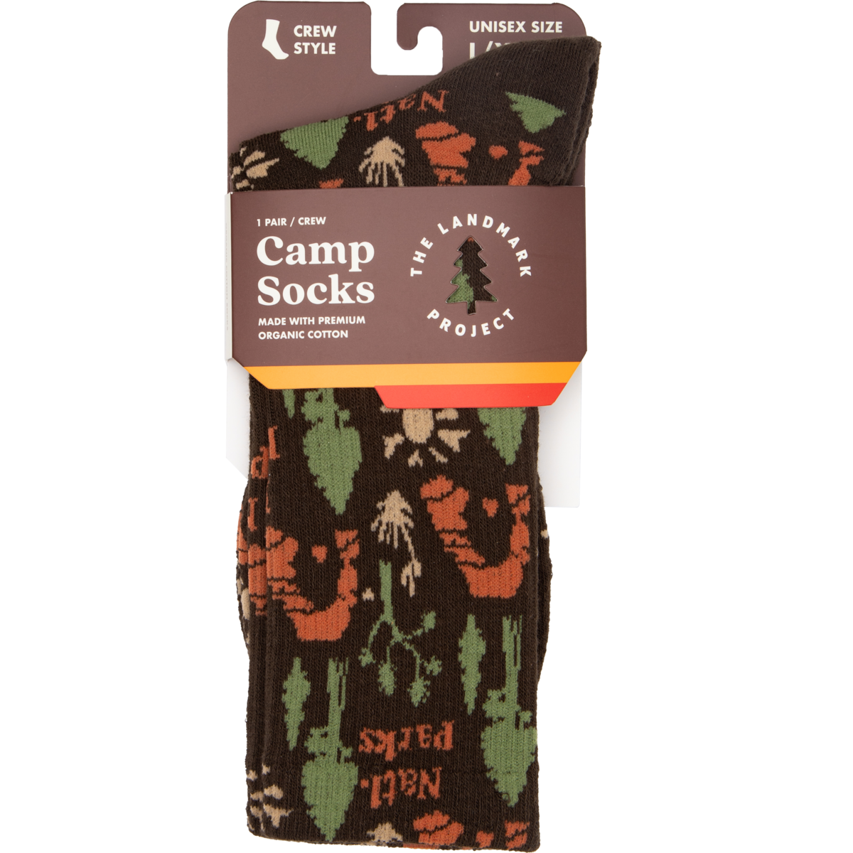 National Park Roundup Sock: S/M / Brown