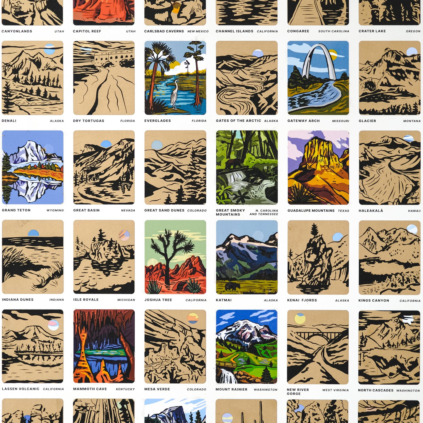 National Parks Scratch Off Print, 16" x 20"