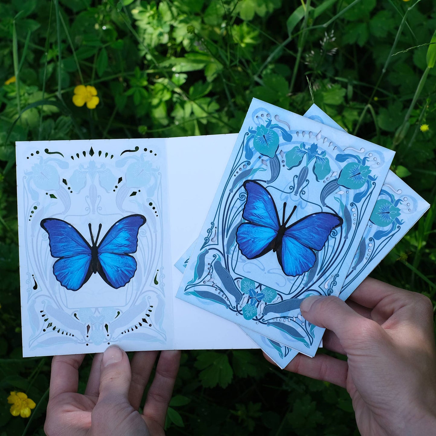Blue Morpho Butterfly 'Pop-Out' Greeting Card