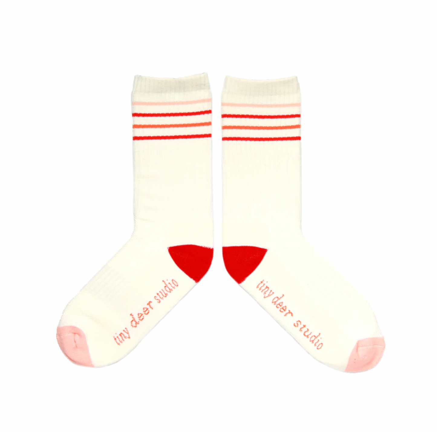 Athletic Stripes Socks - Pink/Red