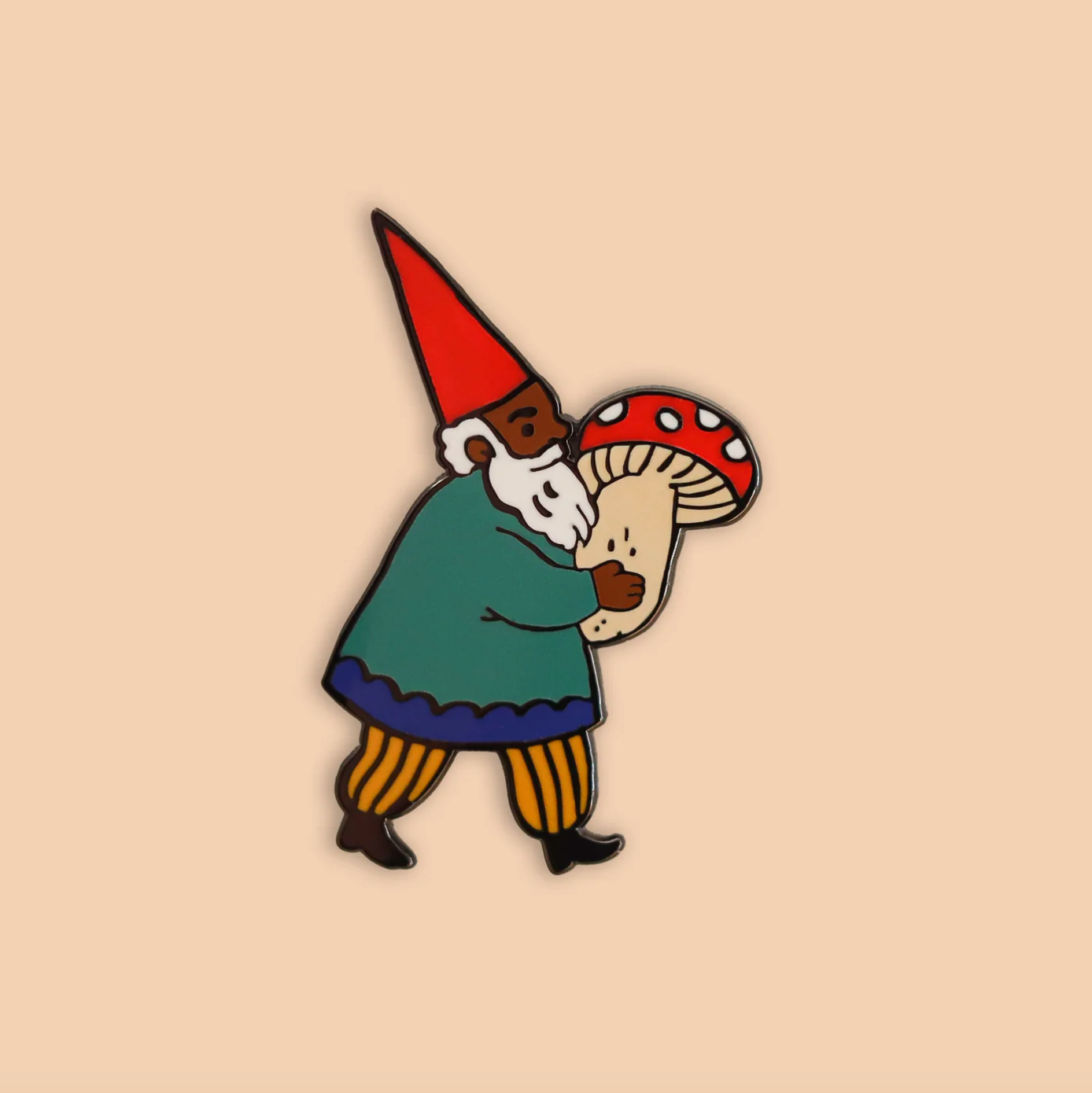 Mushroom Gnome Enamel Pin