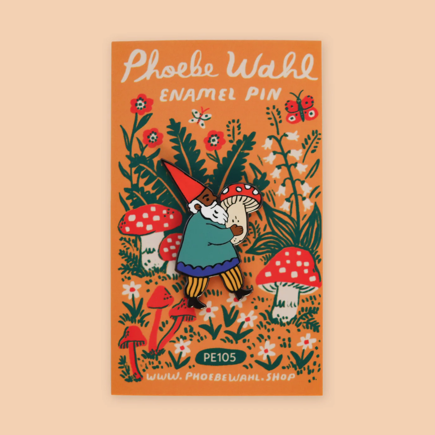 Mushroom Gnome Enamel Pin