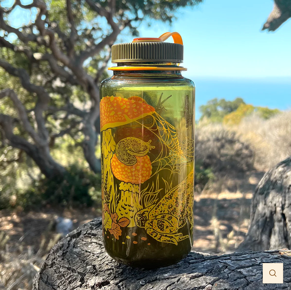 Toad & Mushrooms, 32oz Wide Mouth Nalgene Water Bottle