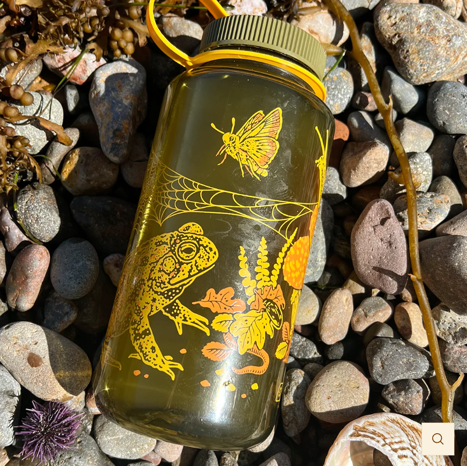 Toad & Mushrooms, 32oz Wide Mouth Nalgene Water Bottle