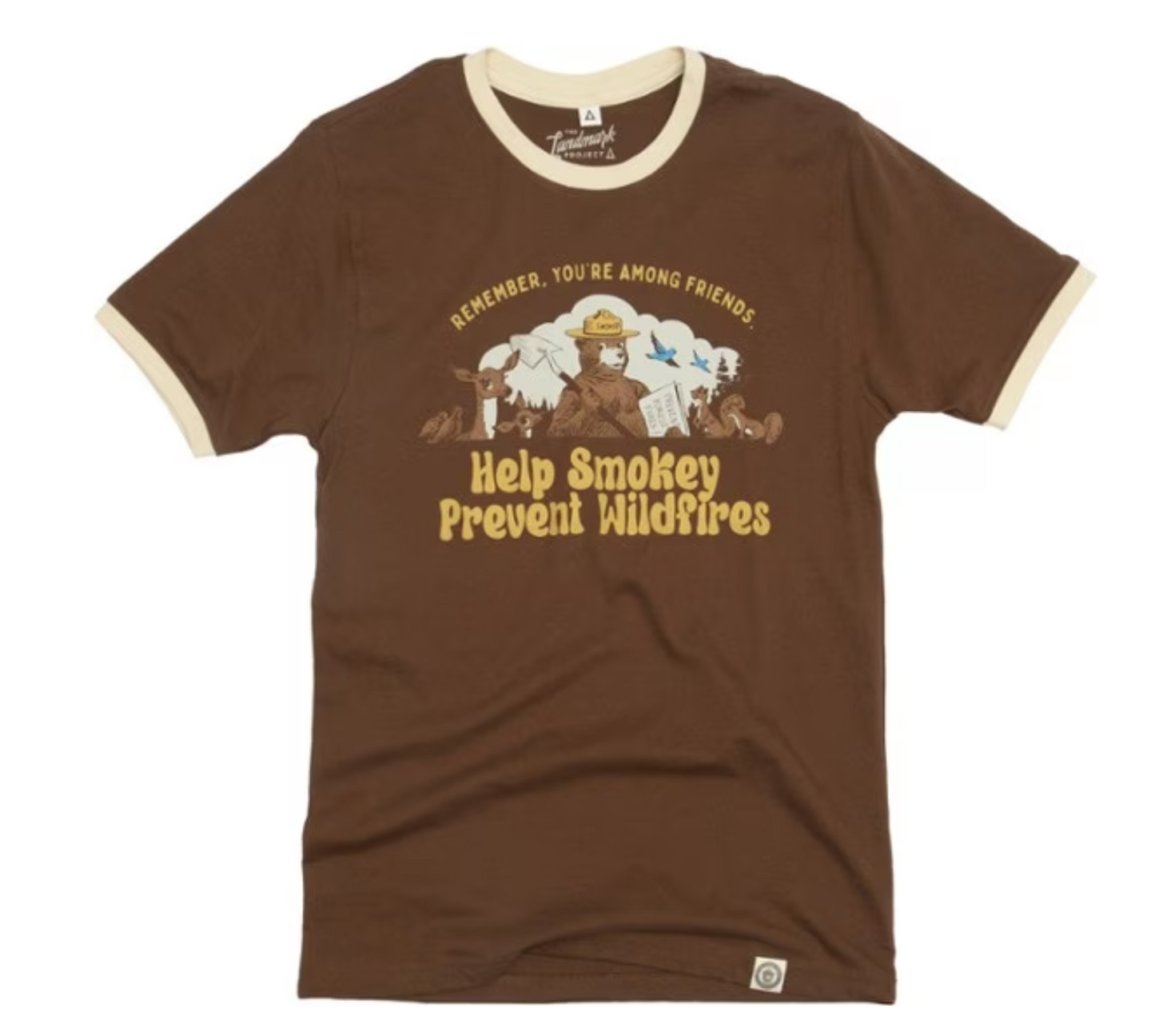 Smokey Among Friends Ringer Tee - Walnut