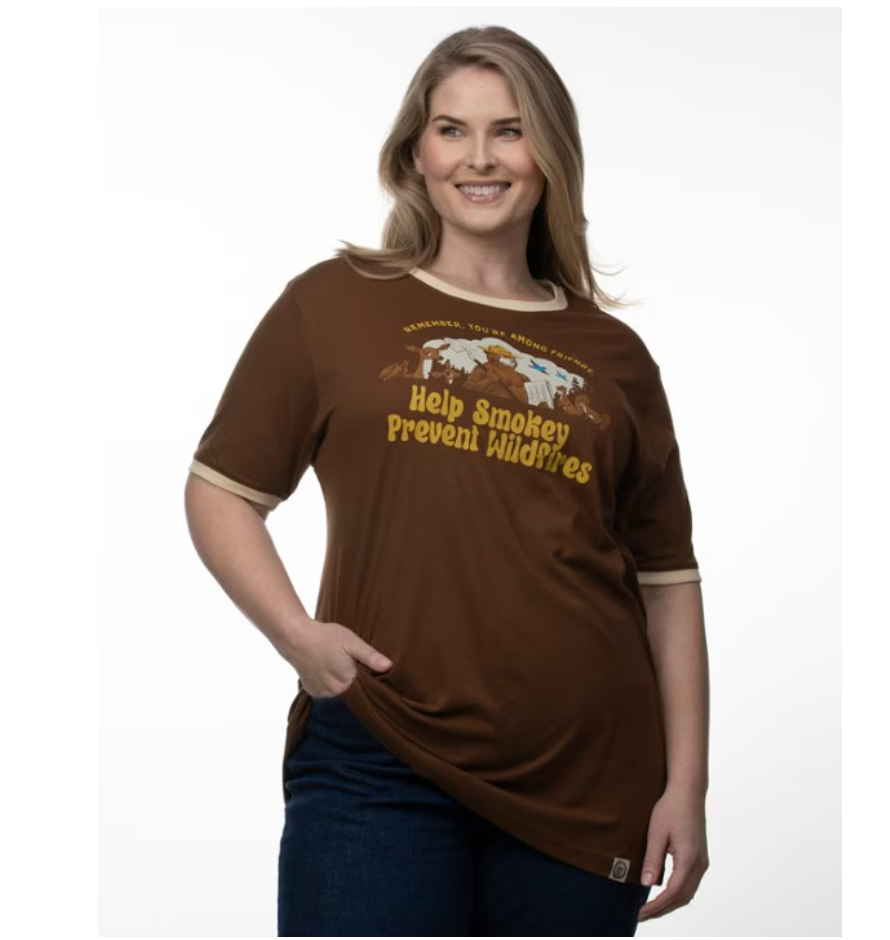 Smokey Among Friends Ringer Tee - Walnut