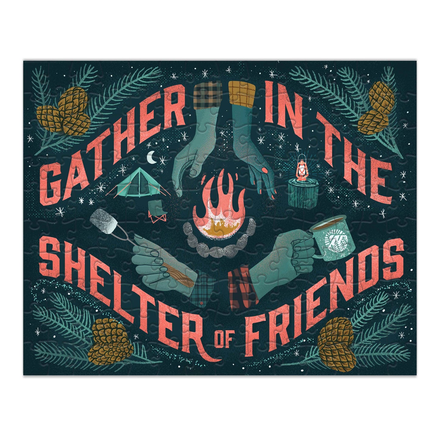 Gather in the Shelter of Friends Mini Jigsaw Puzzle