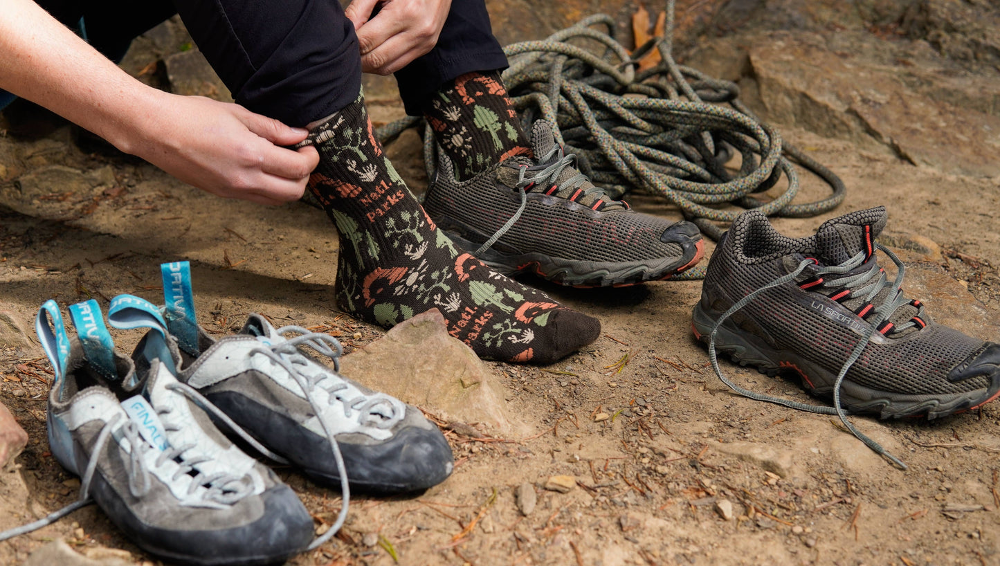 National Park Roundup Sock: S/M / Brown
