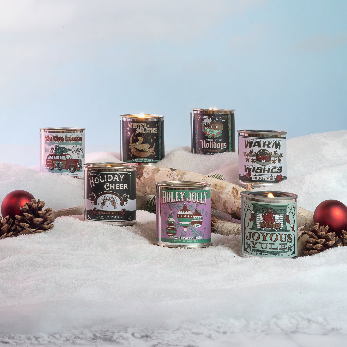 Joyous Yule Crackling Fireplace Holiday Candle