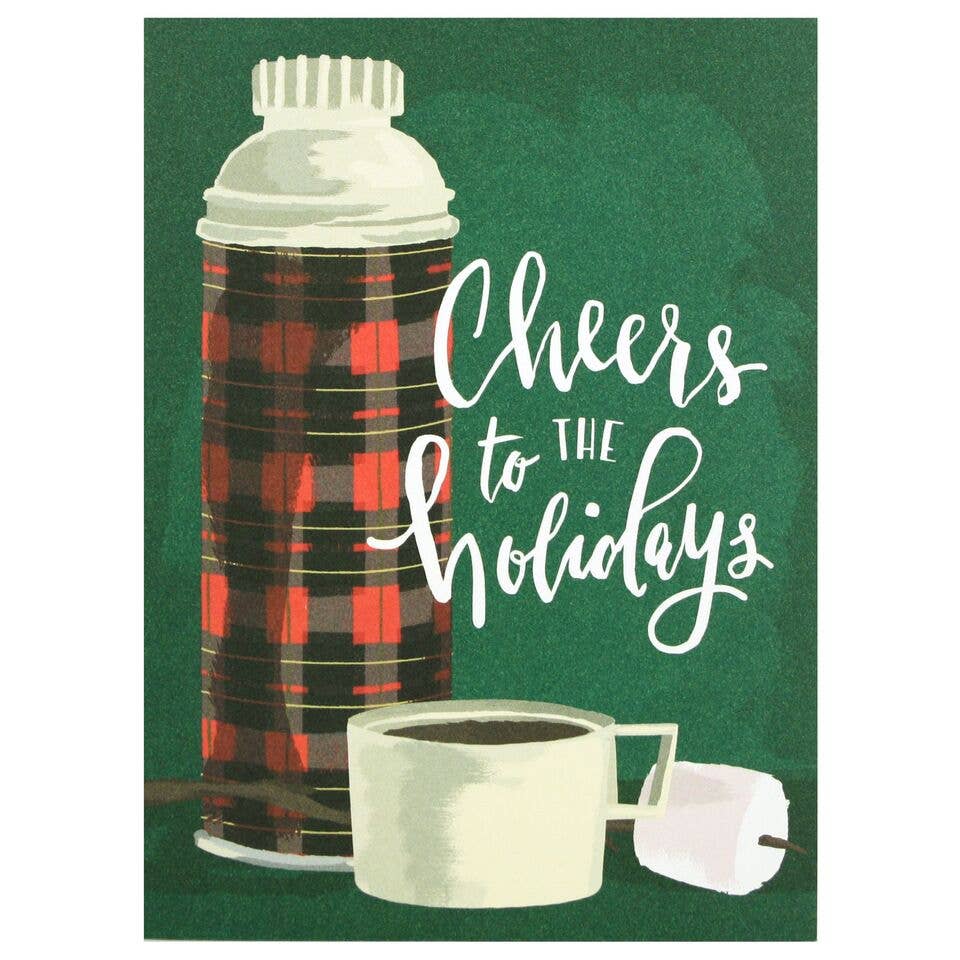 Plaid Thermos Holiday Card