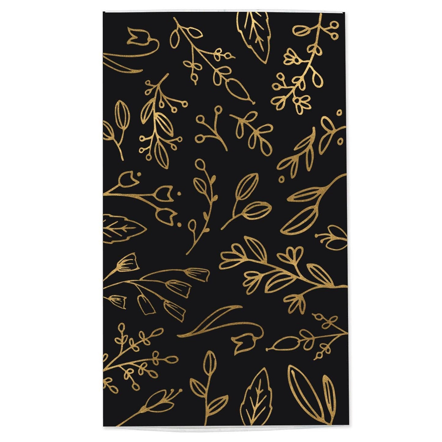 Large Match Box: Black & Gold Foil Floral