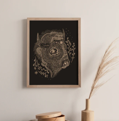 8" x 10" Blooming Bison Print