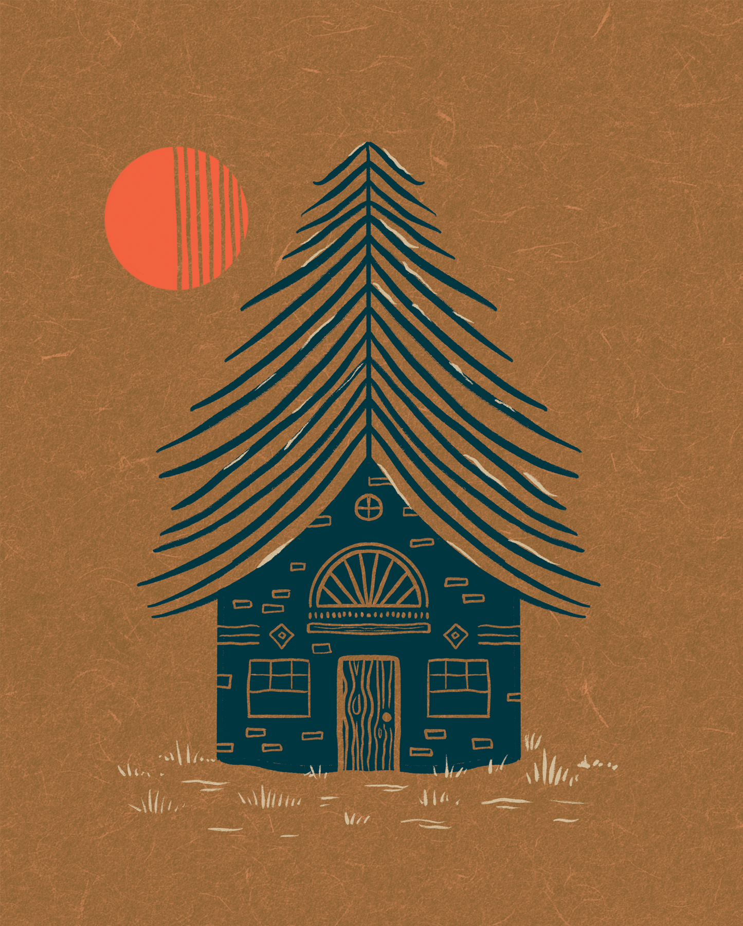 8" x 10" Winter Cabin Print