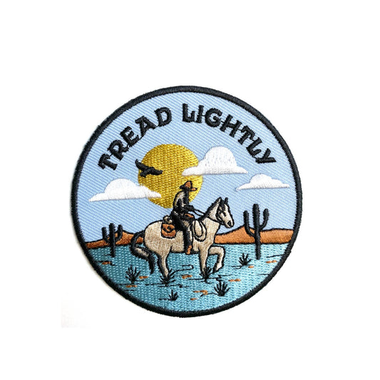 Cowboy Tread Lightly Embroidered Patch