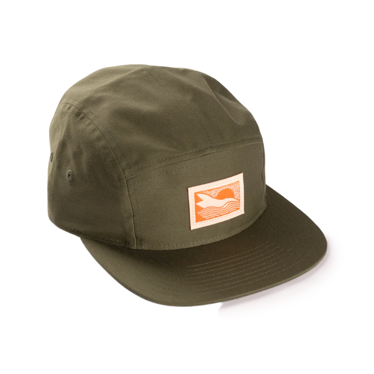 Olive Abstract Landscape 5 Panel Hat