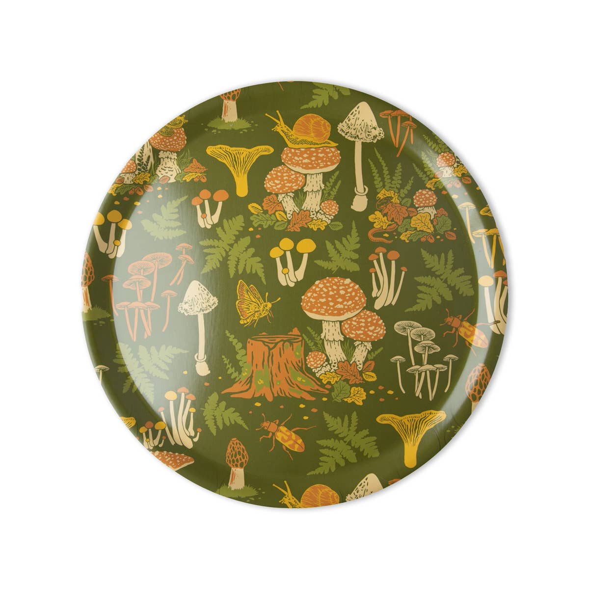 Birch Laminate Tray Mushrooms 15"