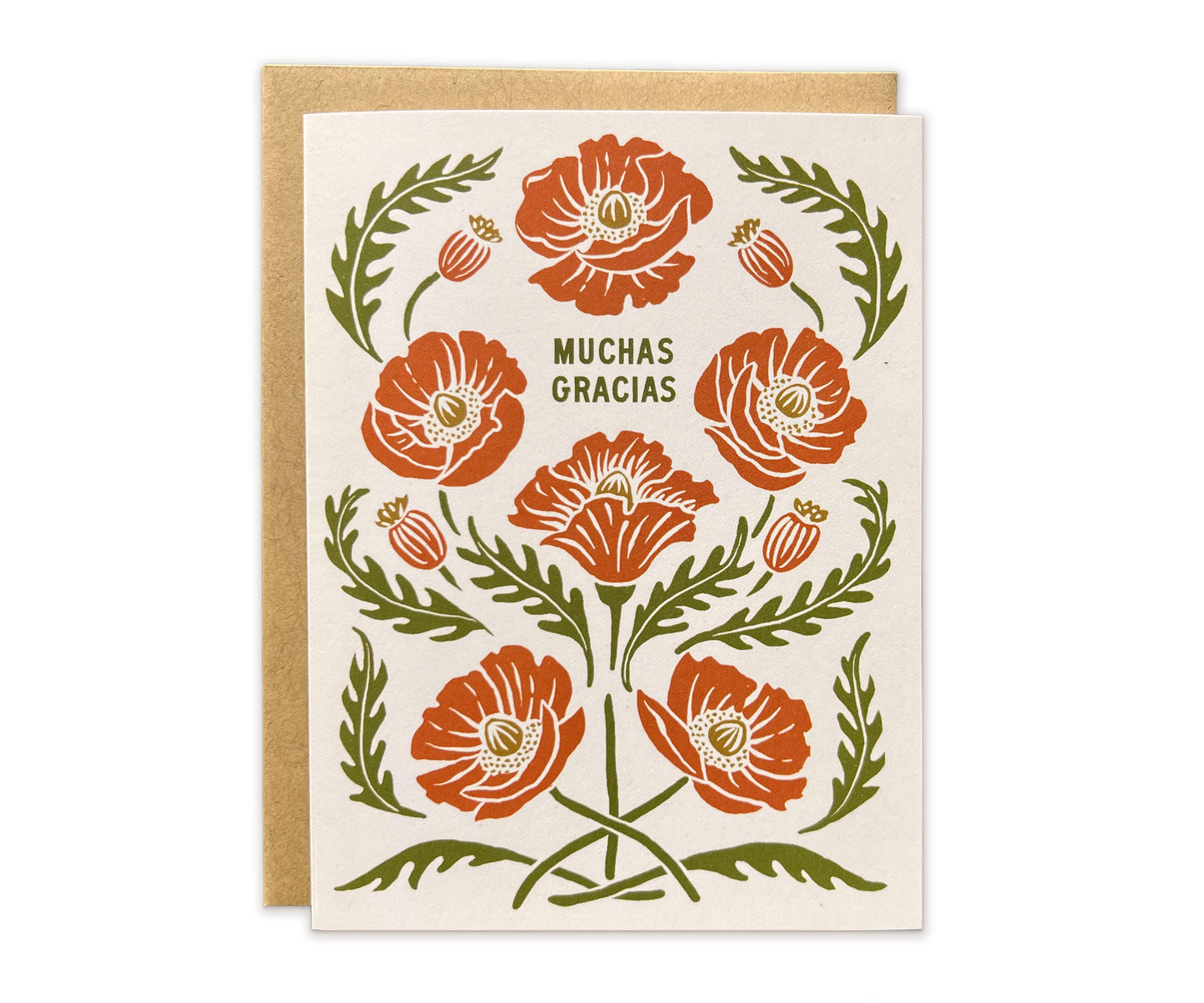 Muchas Gracias Poppies Greeting Card