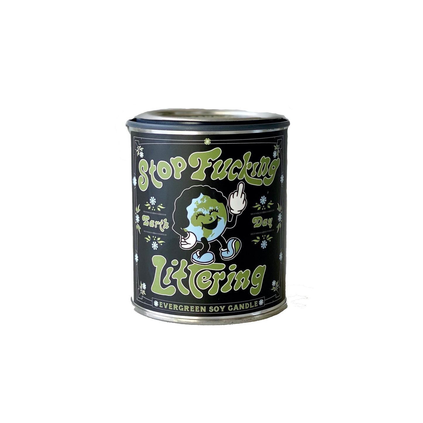 'Stop Littering' Earth Day Candle