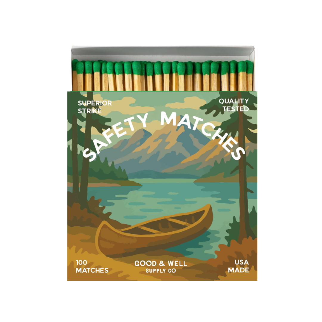 Canoe & Deer Square Matchbox