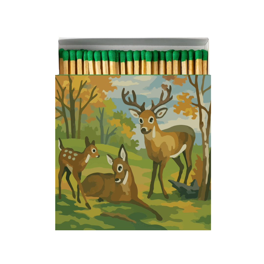 Canoe & Deer Square Matchbox