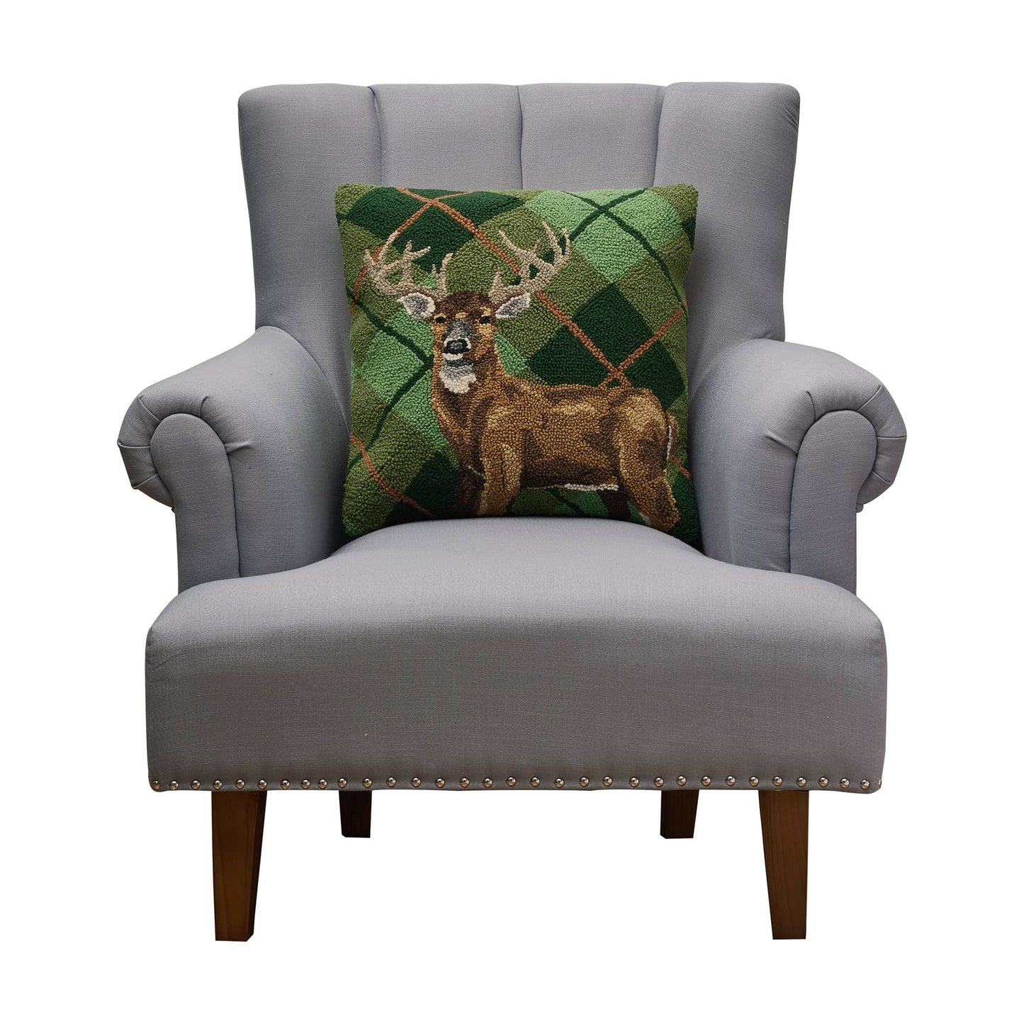Deer Plaid Hook Pillow