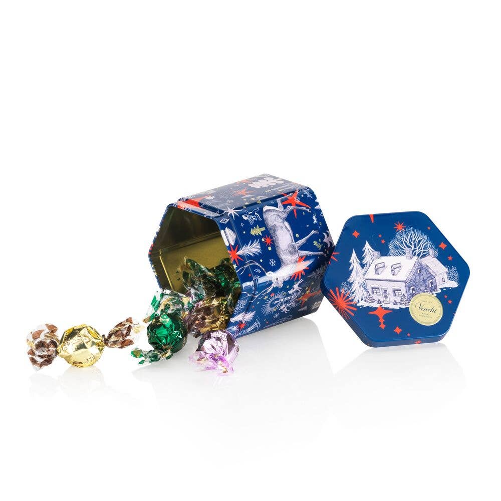 Christmas Hexagonal Metal Tin