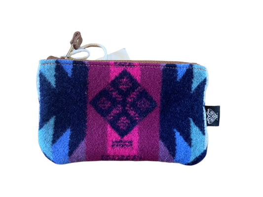 Pendleton & Leather Zipper Pouch - Bright