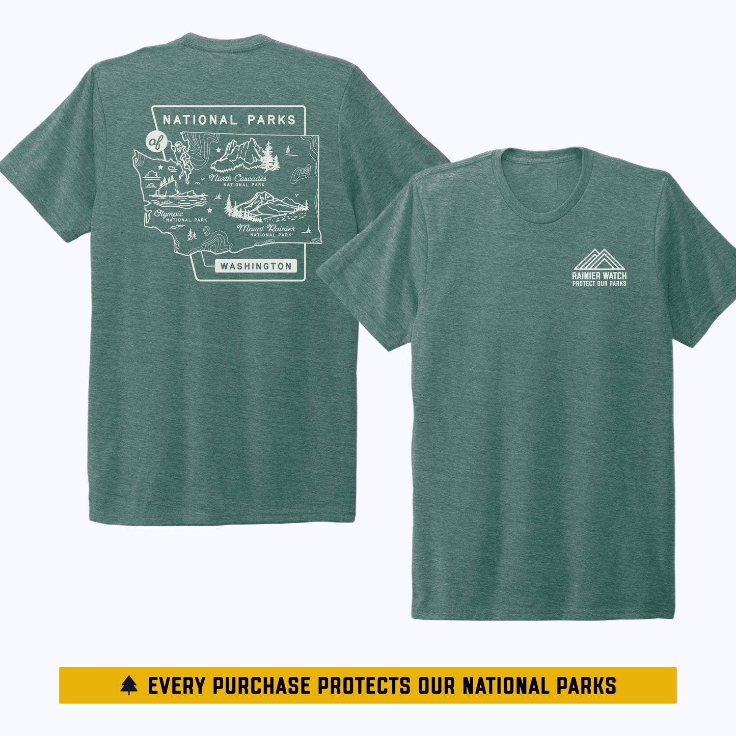 WA National Parks Tee - Green