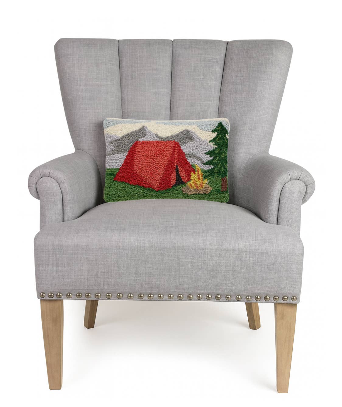 Camping In The Mountains Hook Pillow