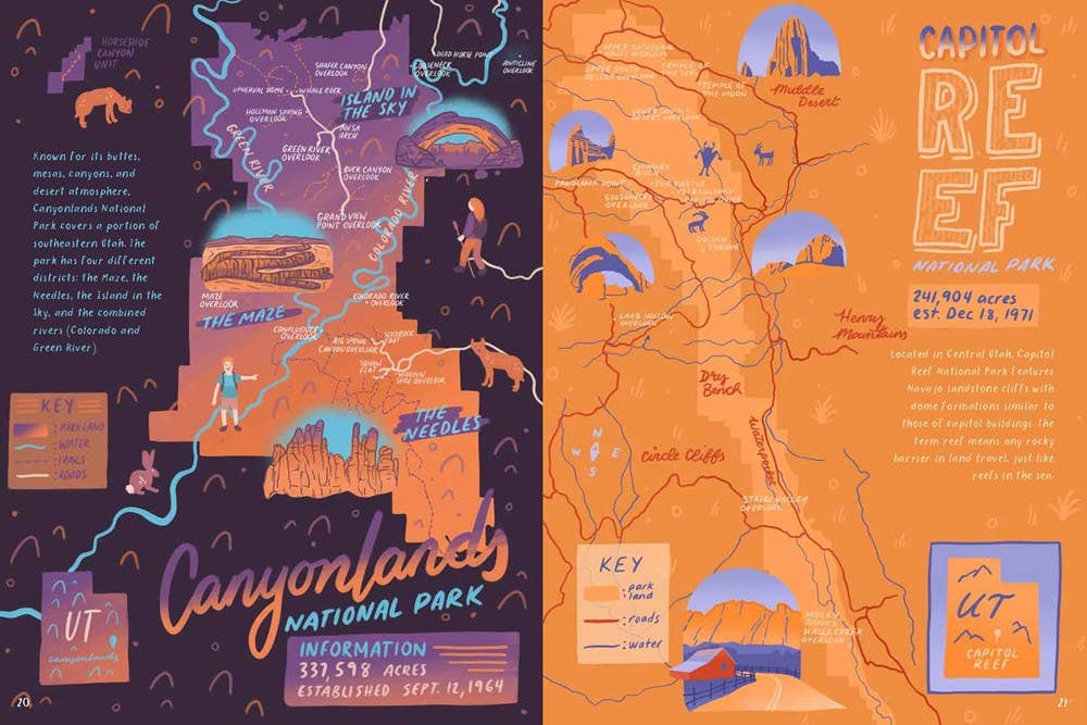 National Parks Maps: Illustrated Maps of 62 National Parks