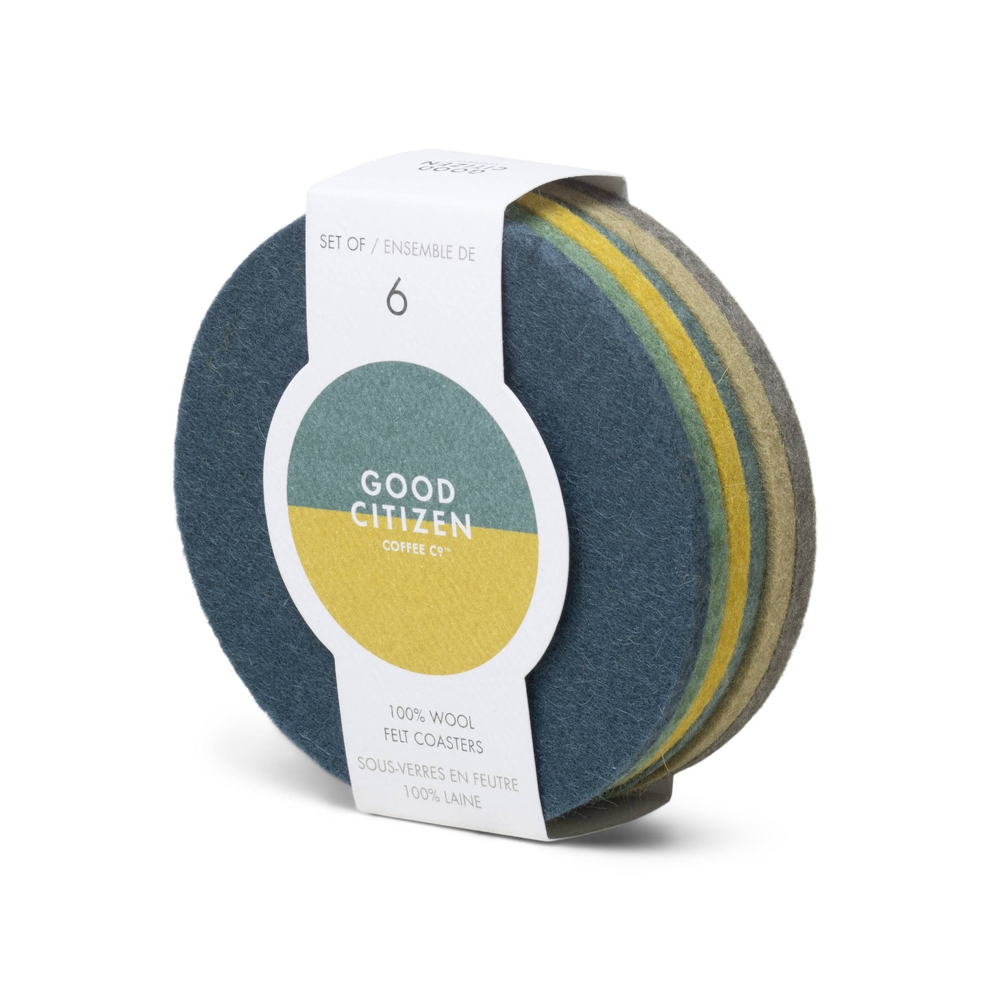 Wool Coasters - Cool, Pack of 6