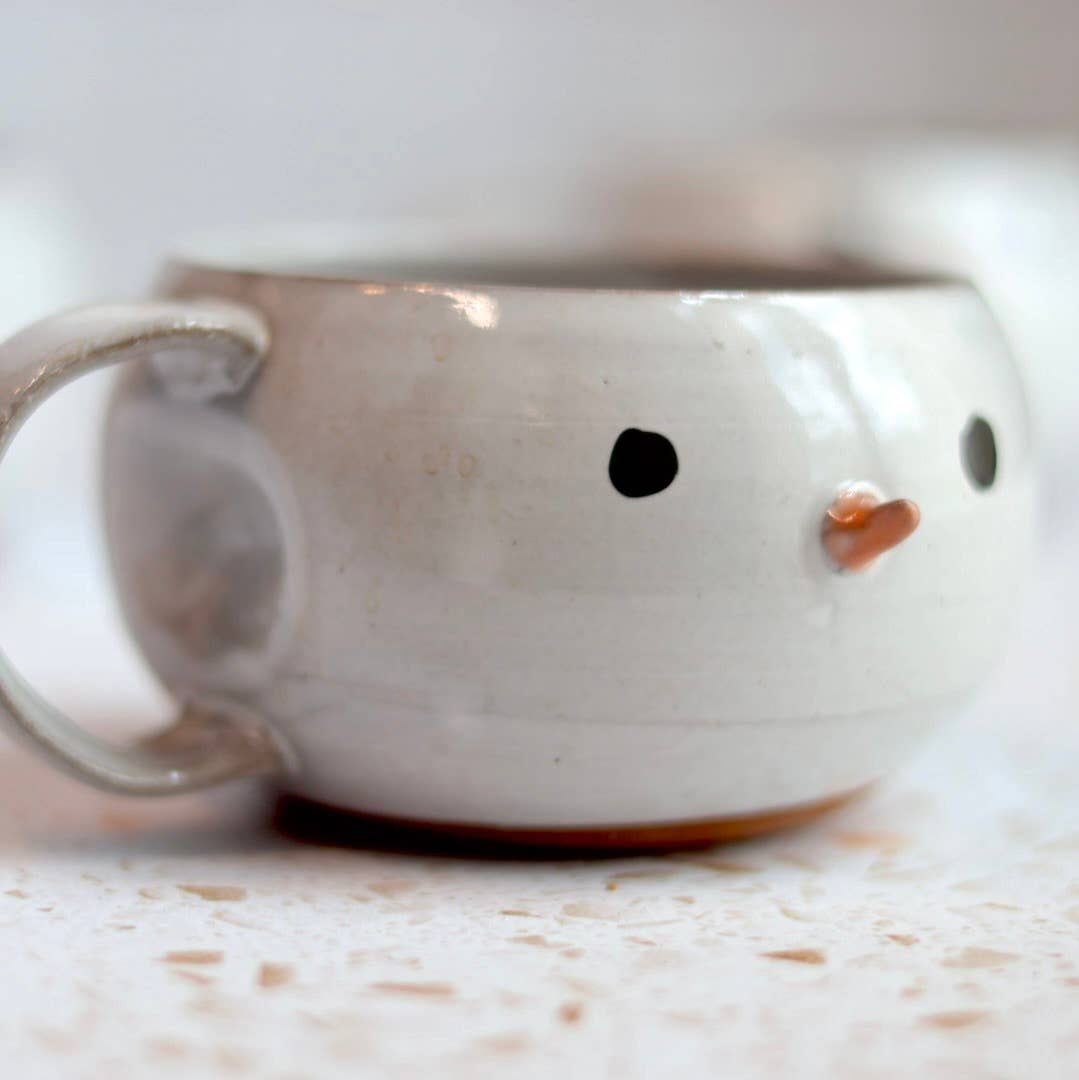 Snowman Handmade Coffee Mug Christmas Winter Pottery 