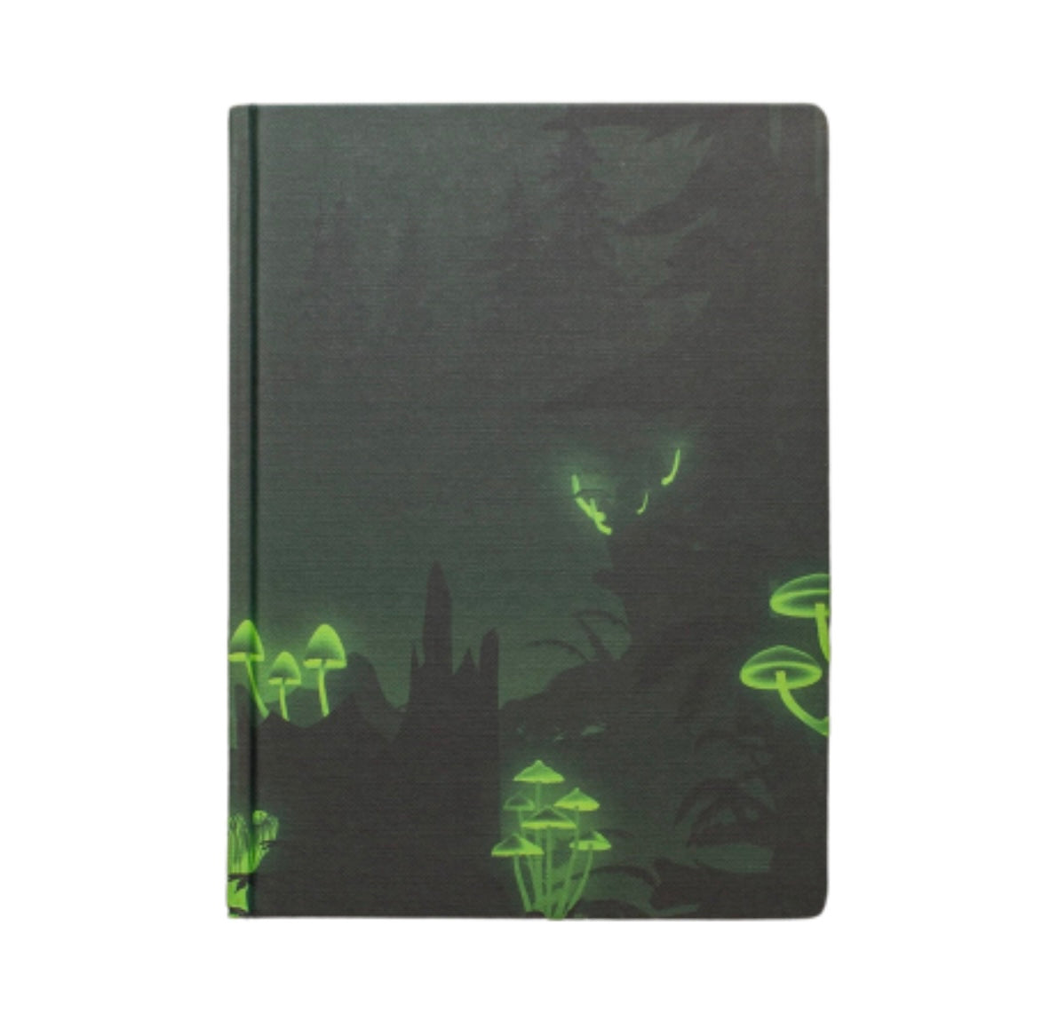 Bioluminescent Mushrooms Dark Matter Hardcover Notebook