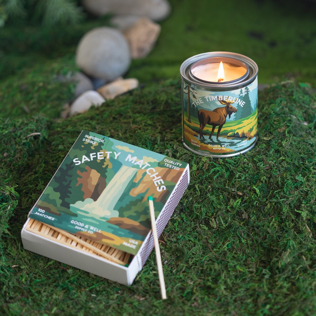 Waterfall & Moose Square Matchbox