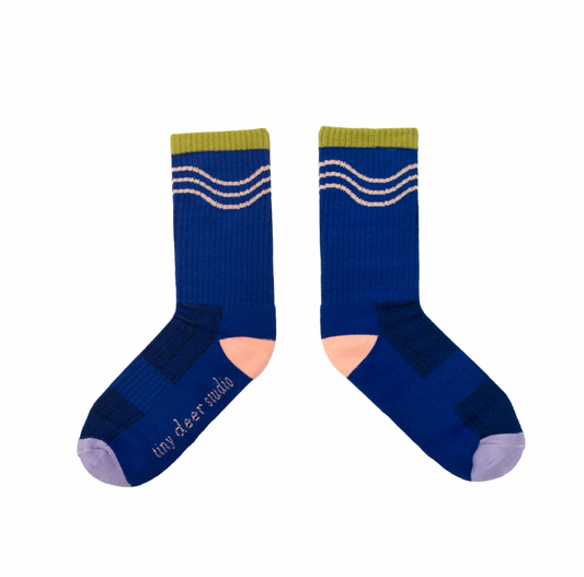 Athletic Waves Socks - Cobalt