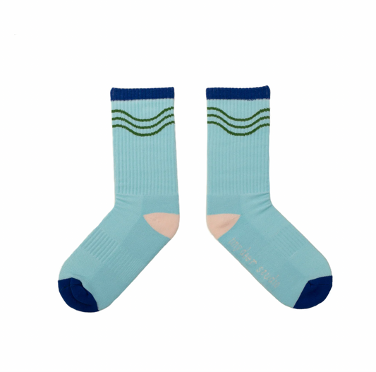 Athletic Waves Socks - Aqua