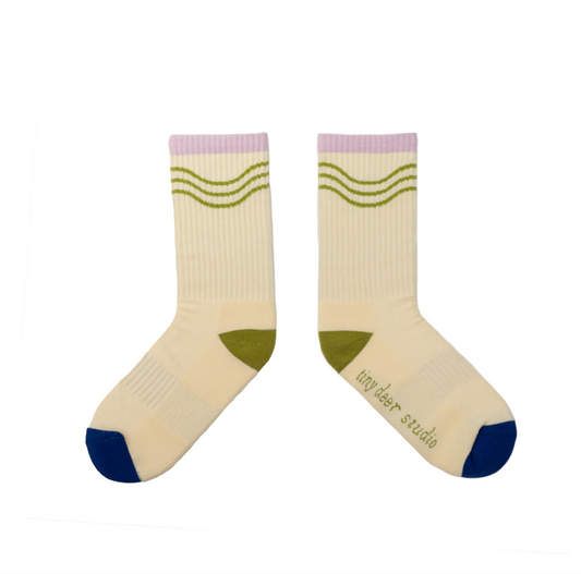 Athletic Waves Socks - Cream