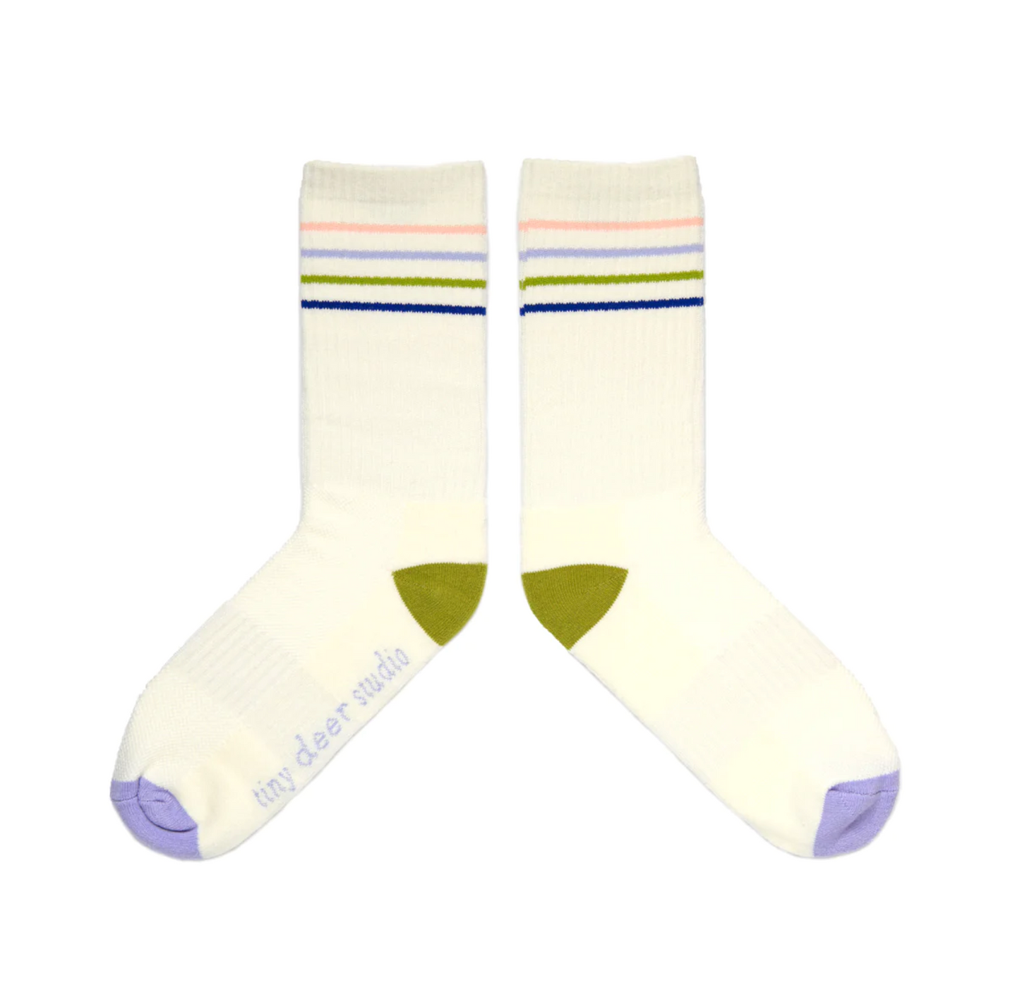 Athletic Stripes Socks - Blues/Greens