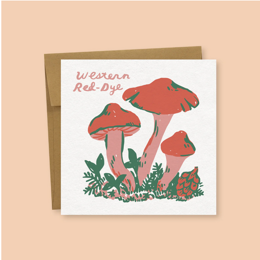 Western Red Dye Mushroom Greeting Card