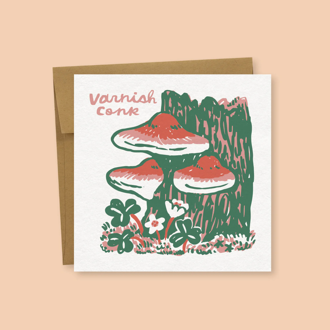 Varnish Cork Mushroom Greeting Card