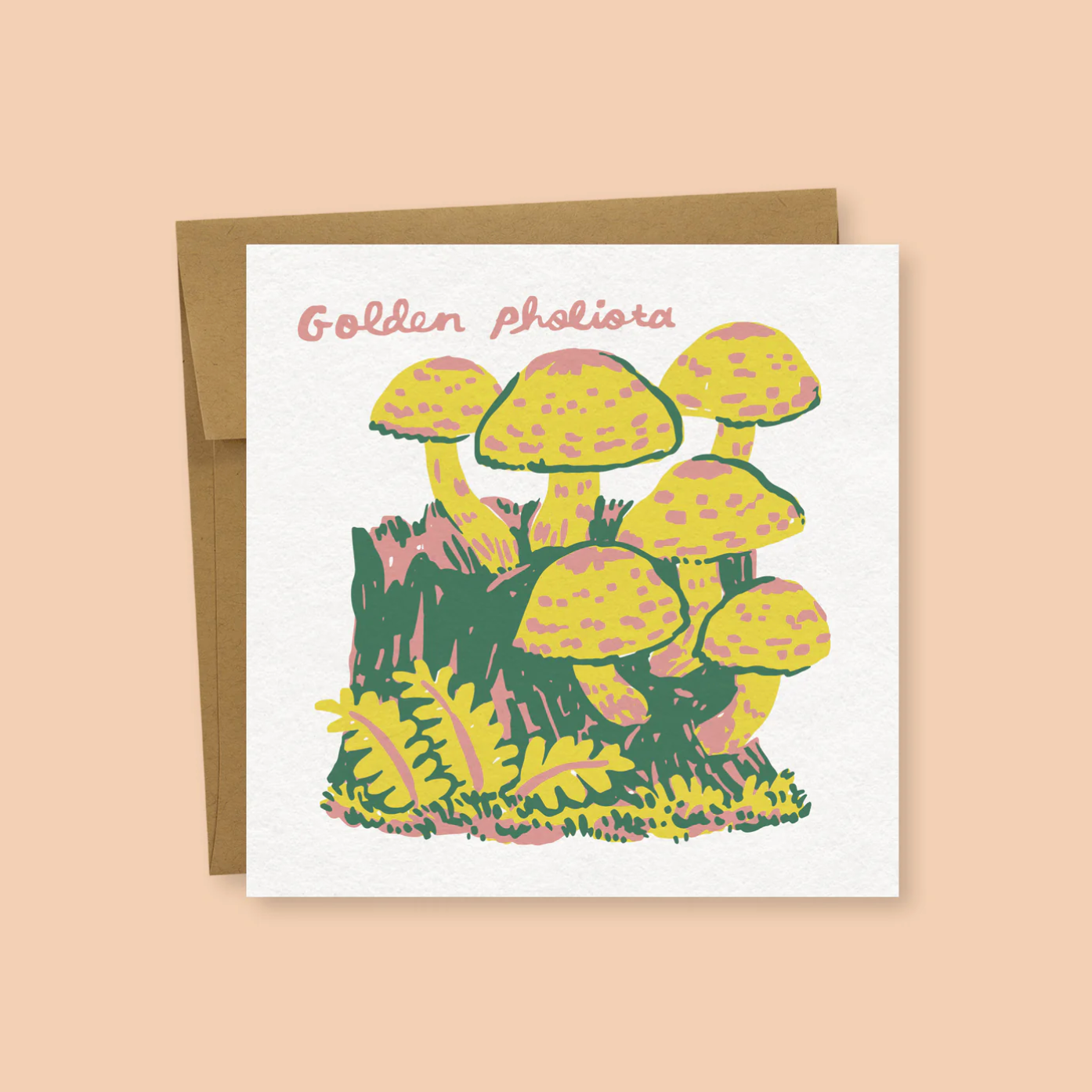 Golden Pholiota Mushroom Greeting Card