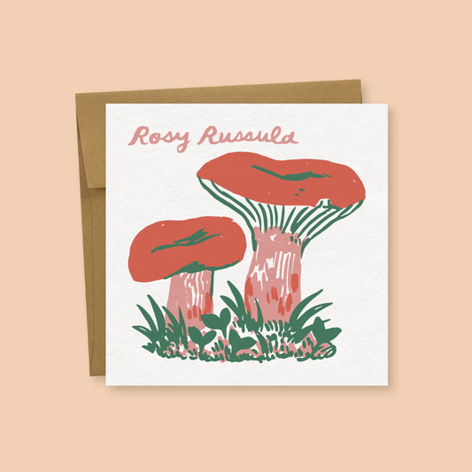 Rosy Russula Mushroom Greeting Card