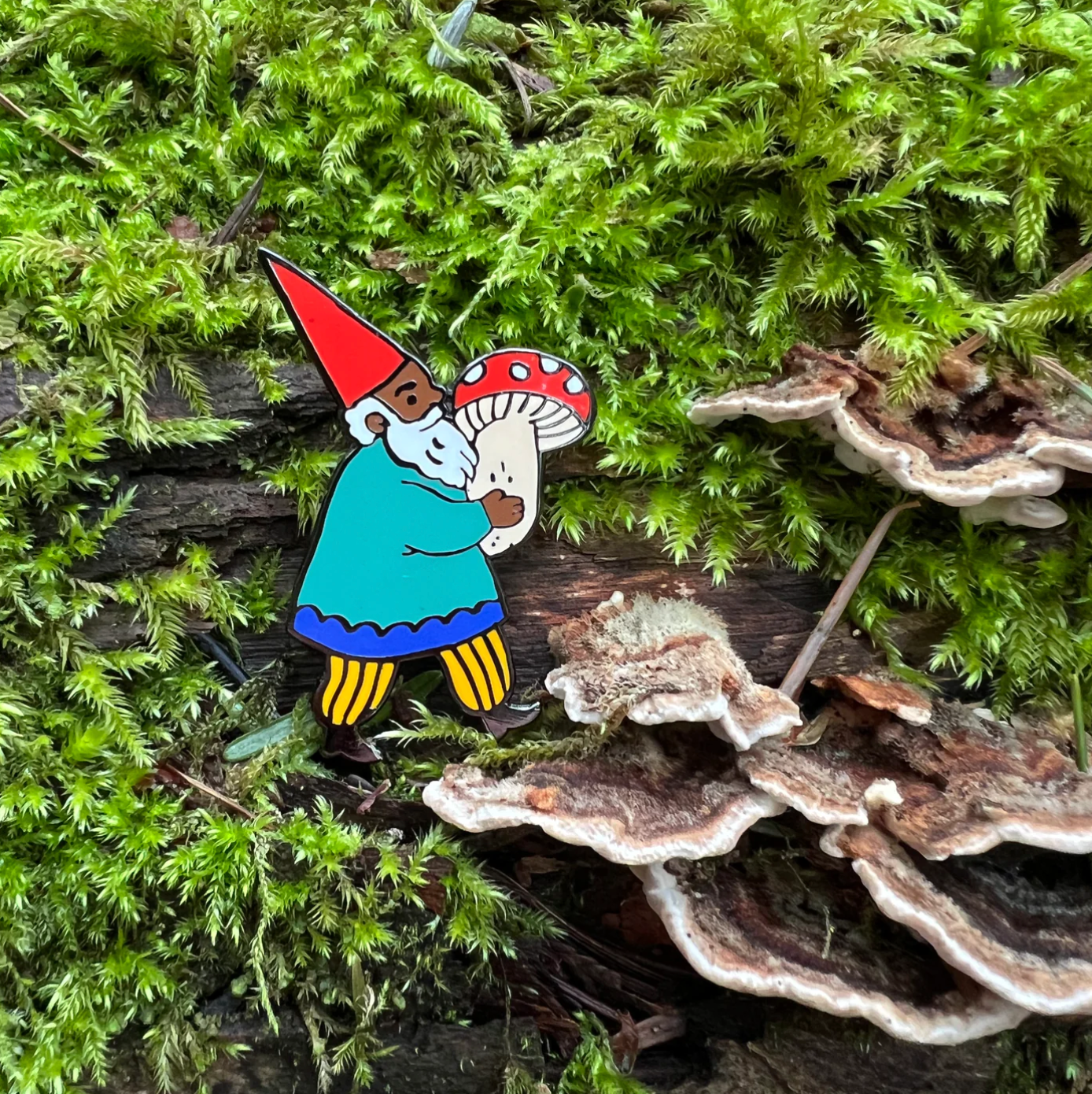 Mushroom Gnome Enamel Pin