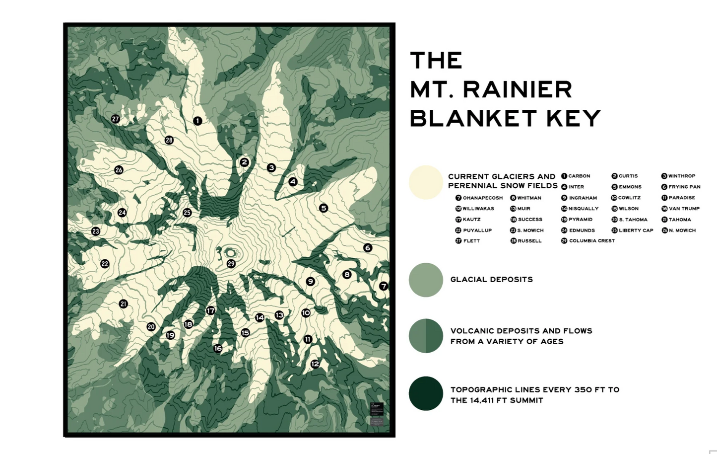 Mt. Rainier Forest Blanket