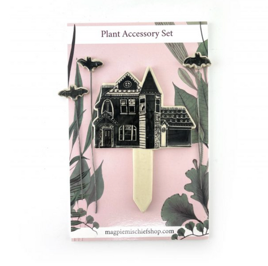 Spooky Haunted House Plant Markers