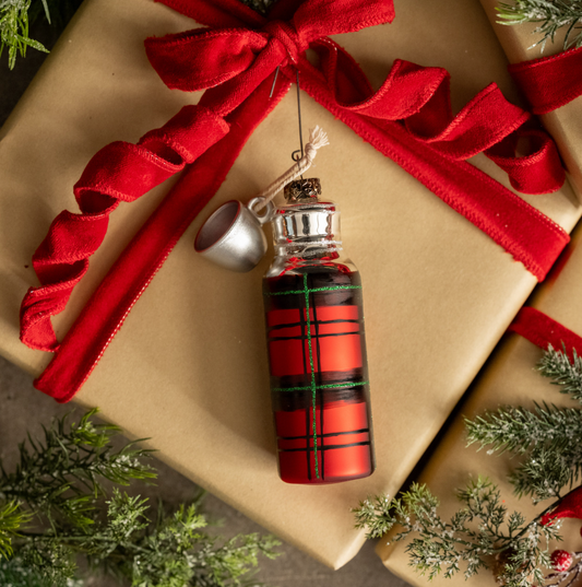 Plaid Thermos Ornament