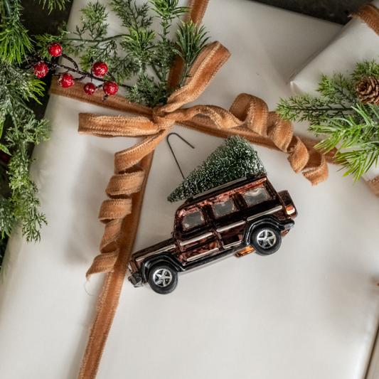 Brow SUV with Tree Ornament