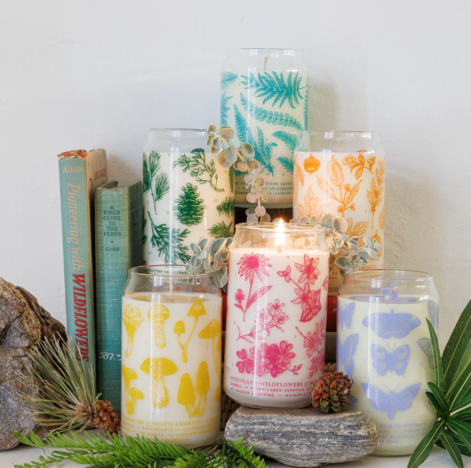 candle with wildflower seeds Woodland Wildflowers Soy Candle