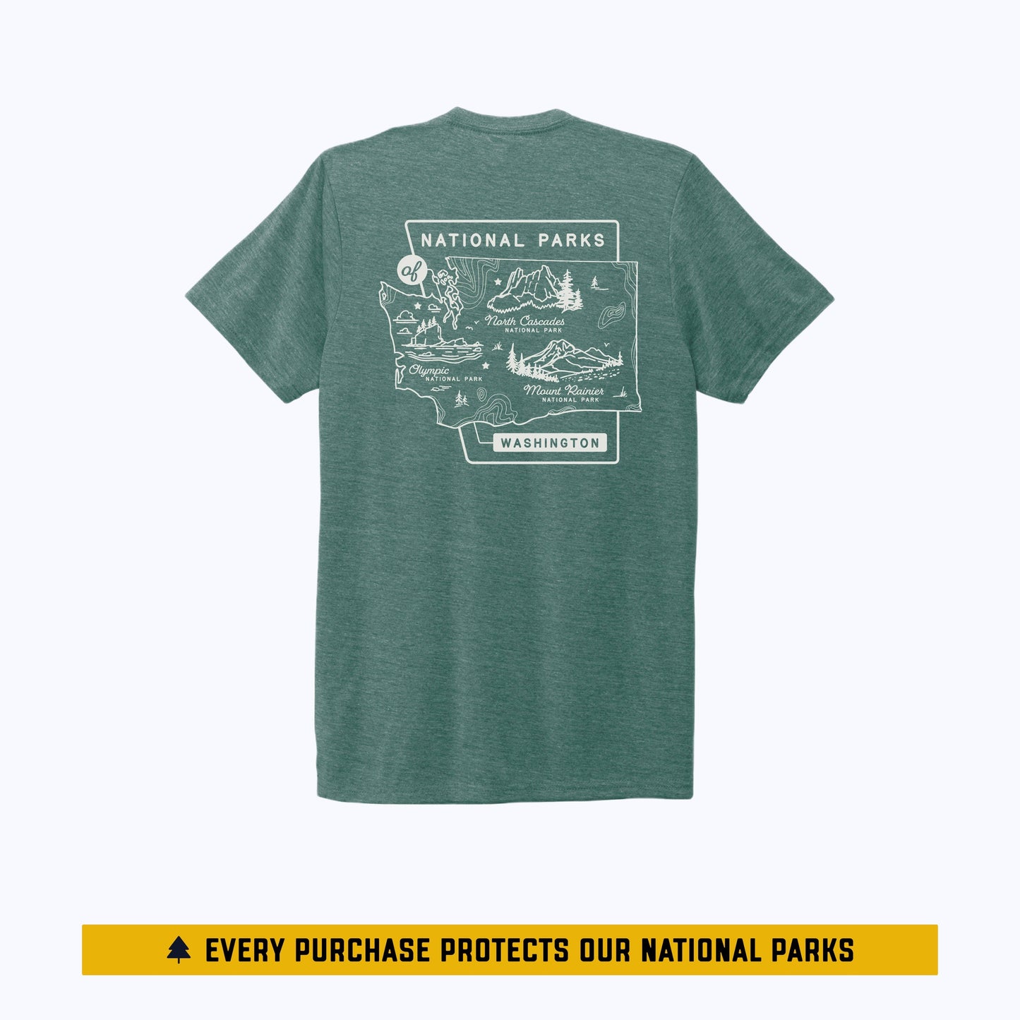 WA National Parks Tee - Green