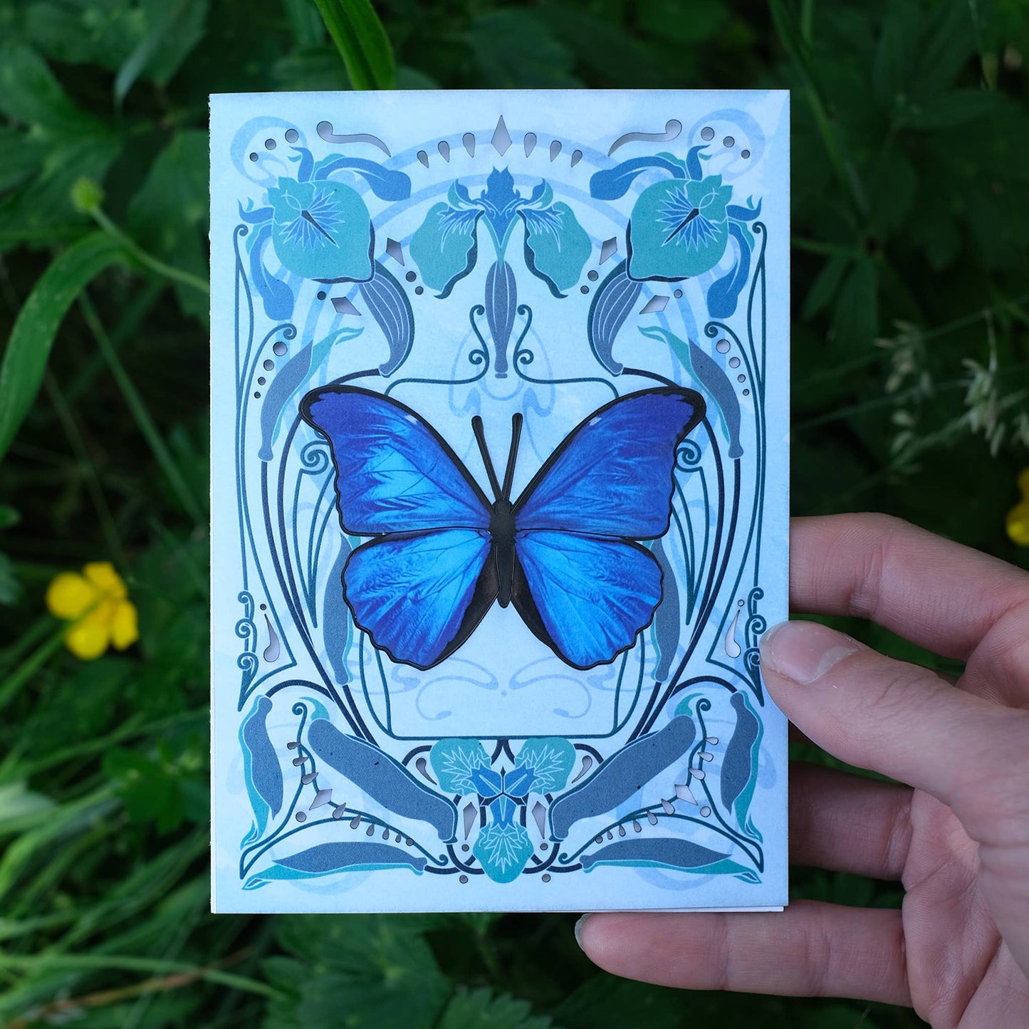 Blue Morpho Butterfly 'Pop-Out' Greeting Card